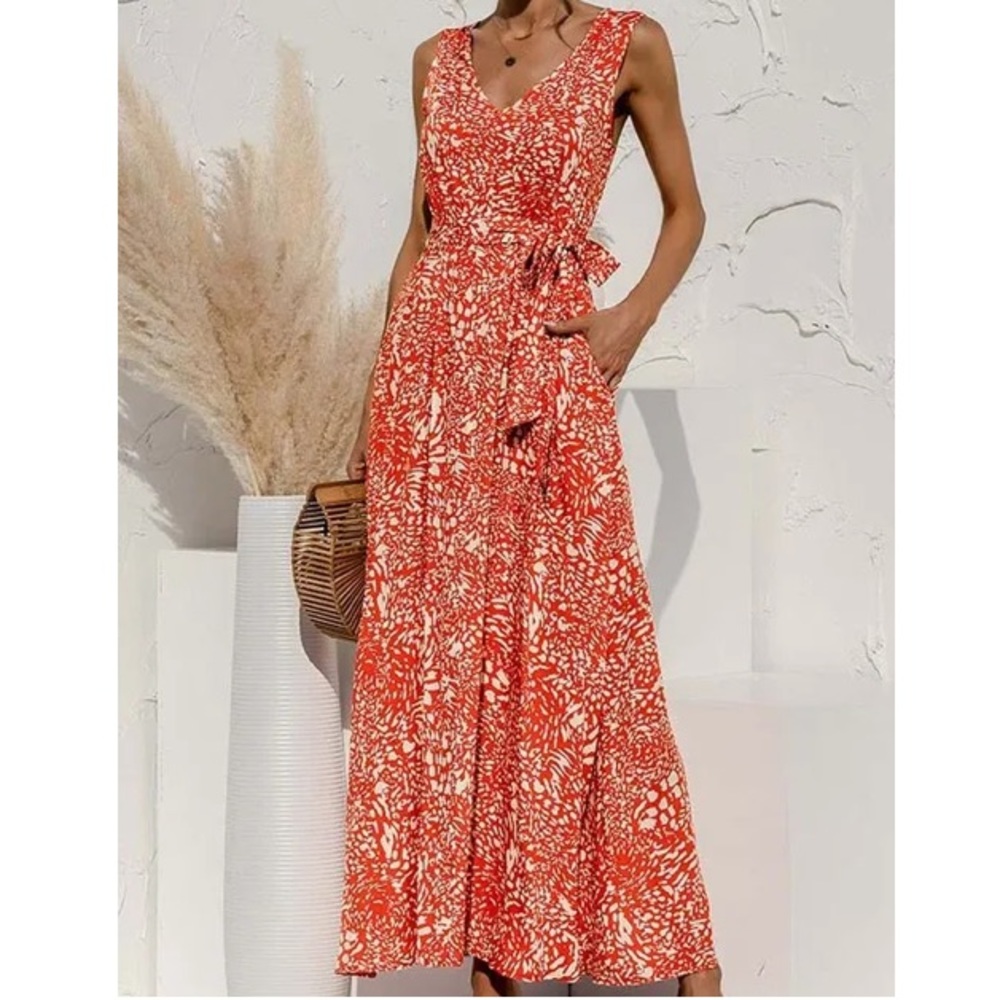 Leopard print maxi dress